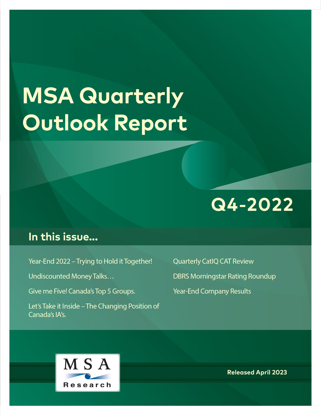 Access MSA's Q4-2022 Quarterly Outlook Report Now - MSA Research